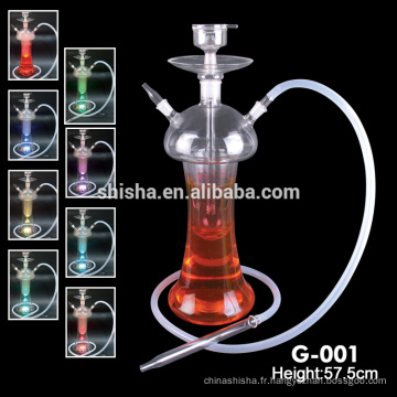 haute qualité al fakher clair shisha de narguilé verre avec LED